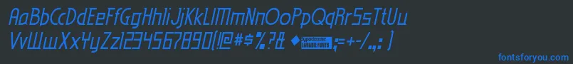EdenMillsItalic Font – Blue Fonts on Black Background