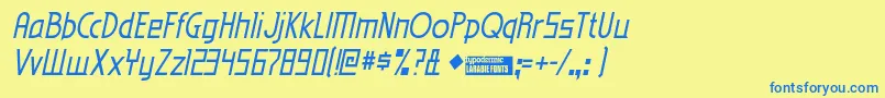 EdenMillsItalic Font – Blue Fonts on Yellow Background