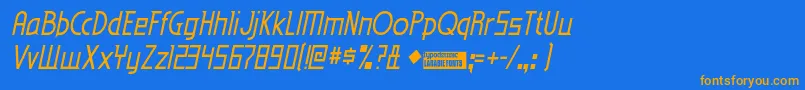 EdenMillsItalic Font – Orange Fonts on Blue Background