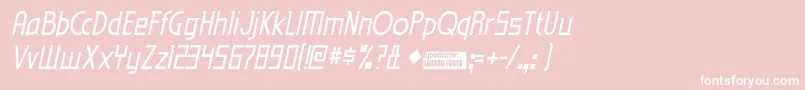 EdenMillsItalic-Schriftart – Weiße Schriften auf rosa Hintergrund