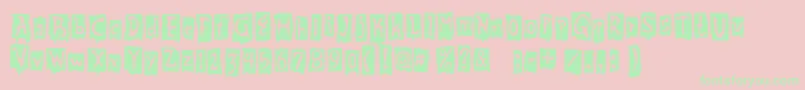 BeatMyGuest-Schriftart – Grüne Schriften auf rosa Hintergrund