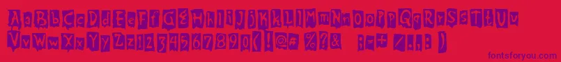 BeatMyGuest-Schriftart – Violette Schriften auf rotem Hintergrund