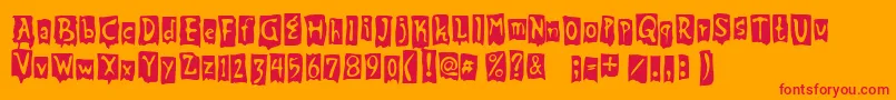 BeatMyGuest-Schriftart – Rote Schriften auf orangefarbenem Hintergrund