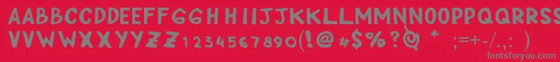 CippHand Font – Gray Fonts on Red Background