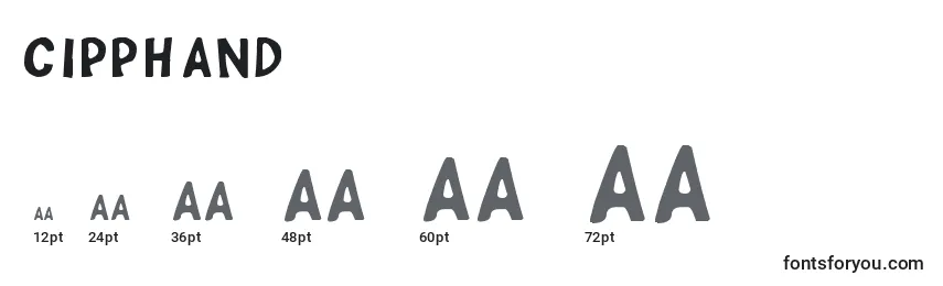 Größen der Schriftart CippHand