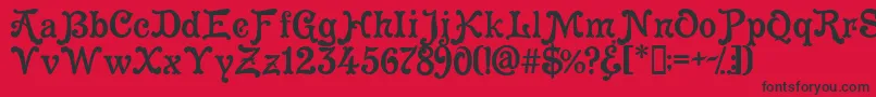 Cleopatra Font – Black Fonts on Red Background