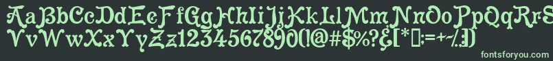 Cleopatra Font – Green Fonts on Black Background