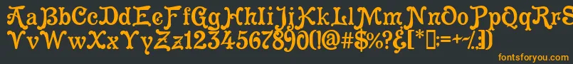 Cleopatra Font – Orange Fonts on Black Background