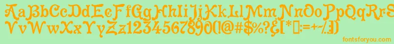 Cleopatra Font – Orange Fonts on Green Background