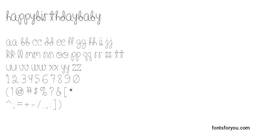 HappyBirthdayBaby Font – alphabet, numbers, special characters