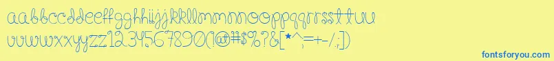 HappyBirthdayBaby Font – Blue Fonts on Yellow Background