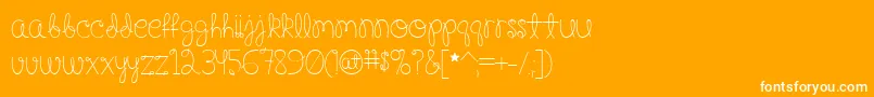 HappyBirthdayBaby-Schriftart – Weiße Schriften auf orangefarbenem Hintergrund