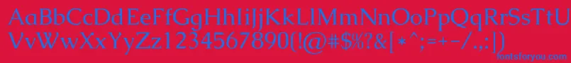 Czcionka CaudexRegular – niebieskie czcionki na czerwonym tle