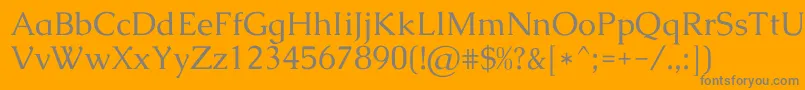 CaudexRegular-Schriftart – Graue Schriften auf orangefarbenem Hintergrund