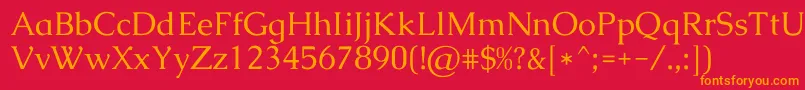 フォントCaudexRegular – 赤い背景にオレンジの文字