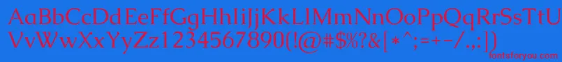Шрифт CaudexRegular – красные шрифты на синем фоне