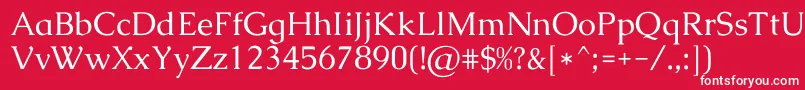 フォントCaudexRegular – 赤い背景に白い文字