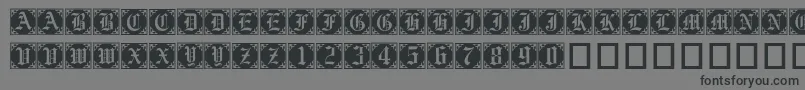 フォントGothiccornercaps – 黒い文字の灰色の背景