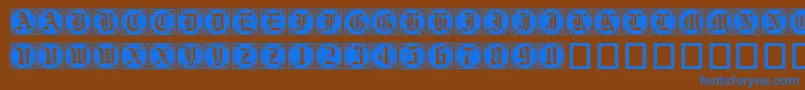 Gothiccornercaps Font – Blue Fonts on Brown Background