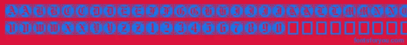 Gothiccornercaps Font – Blue Fonts on Red Background