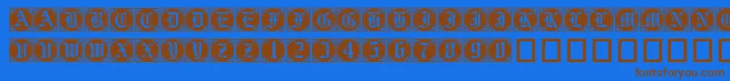 Gothiccornercaps Font – Brown Fonts on Blue Background