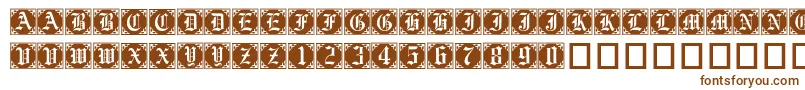 Gothiccornercaps-fontti – ruskeat fontit valkoisella taustalla