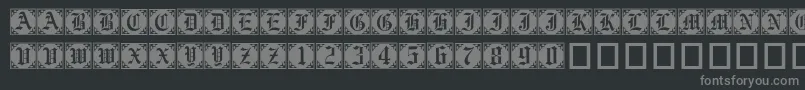 フォントGothiccornercaps – 黒い背景に灰色の文字