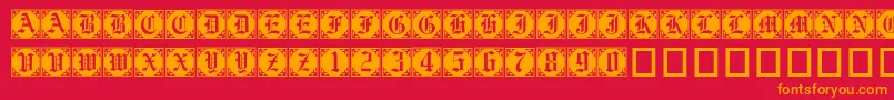 Gothiccornercaps Font – Orange Fonts on Red Background