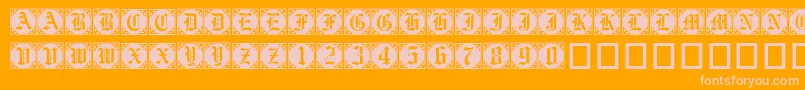 Gothiccornercaps Font – Pink Fonts on Orange Background