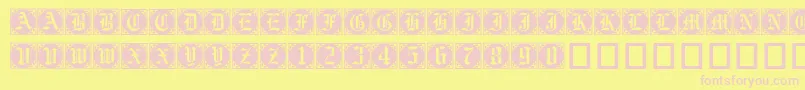 Gothiccornercaps Font – Pink Fonts on Yellow Background