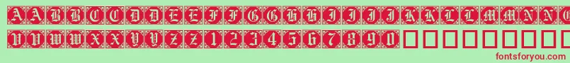 Gothiccornercaps Font – Red Fonts on Green Background