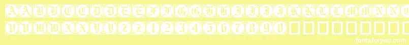 Gothiccornercaps Font – White Fonts on Yellow Background