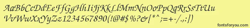 FlorencescriptRegular Font – Black Fonts on Yellow Background