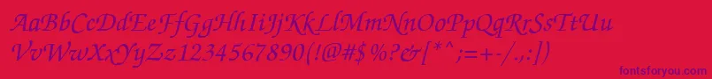 FlorencescriptRegular Font – Purple Fonts on Red Background