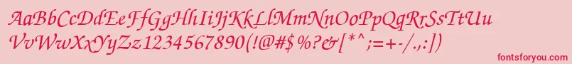 FlorencescriptRegular Font – Red Fonts on Pink Background