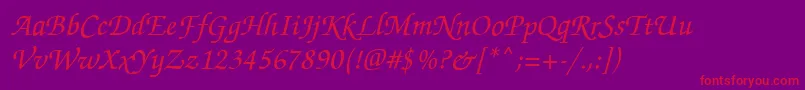 FlorencescriptRegular Font – Red Fonts on Purple Background