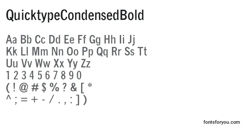 Fuente QuicktypeCondensedBold - alfabeto, números, caracteres especiales