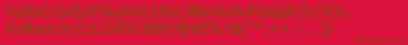 QuicktypeCondensedBold Font – Brown Fonts on Red Background