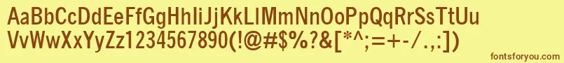 Шрифт QuicktypeCondensedBold – коричневые шрифты на жёлтом фоне