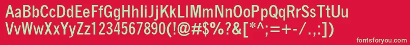 QuicktypeCondensedBold Font – Green Fonts on Red Background