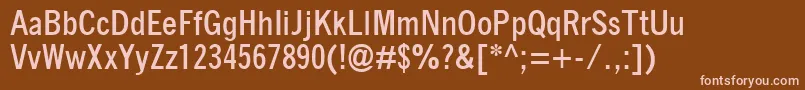 Czcionka QuicktypeCondensedBold – różowe czcionki na brązowym tle