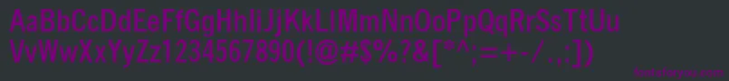 QuicktypeCondensedBold-fontti – violetit fontit mustalla taustalla
