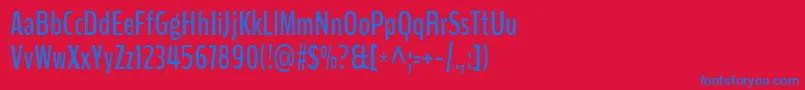 BenchnineBold Font – Blue Fonts on Red Background