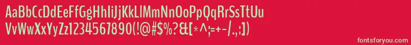 BenchnineBold Font – Green Fonts on Red Background