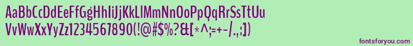 BenchnineBold Font – Purple Fonts on Green Background