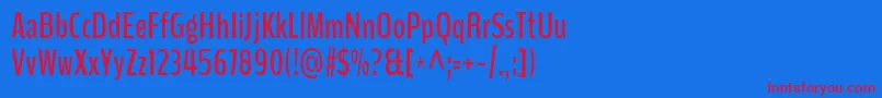 BenchnineBold Font – Red Fonts on Blue Background