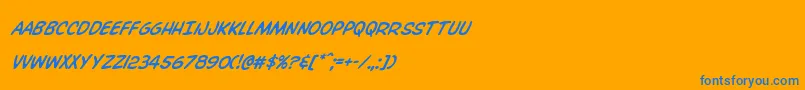 Overstreetbiblesuper Font – Blue Fonts on Orange Background