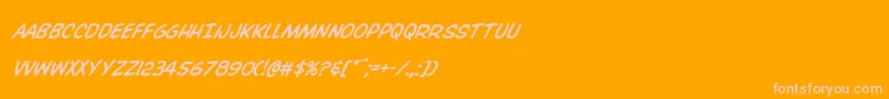 Overstreetbiblesuper-Schriftart – Rosa Schriften auf orangefarbenem Hintergrund