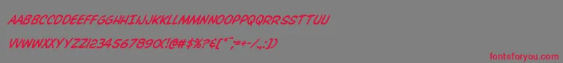 フォントOverstreetbiblesuper – 赤い文字の灰色の背景