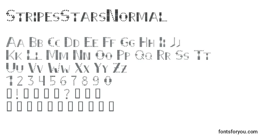 Schriftart StripesStarsNormal – Alphabet, Zahlen, spezielle Symbole
